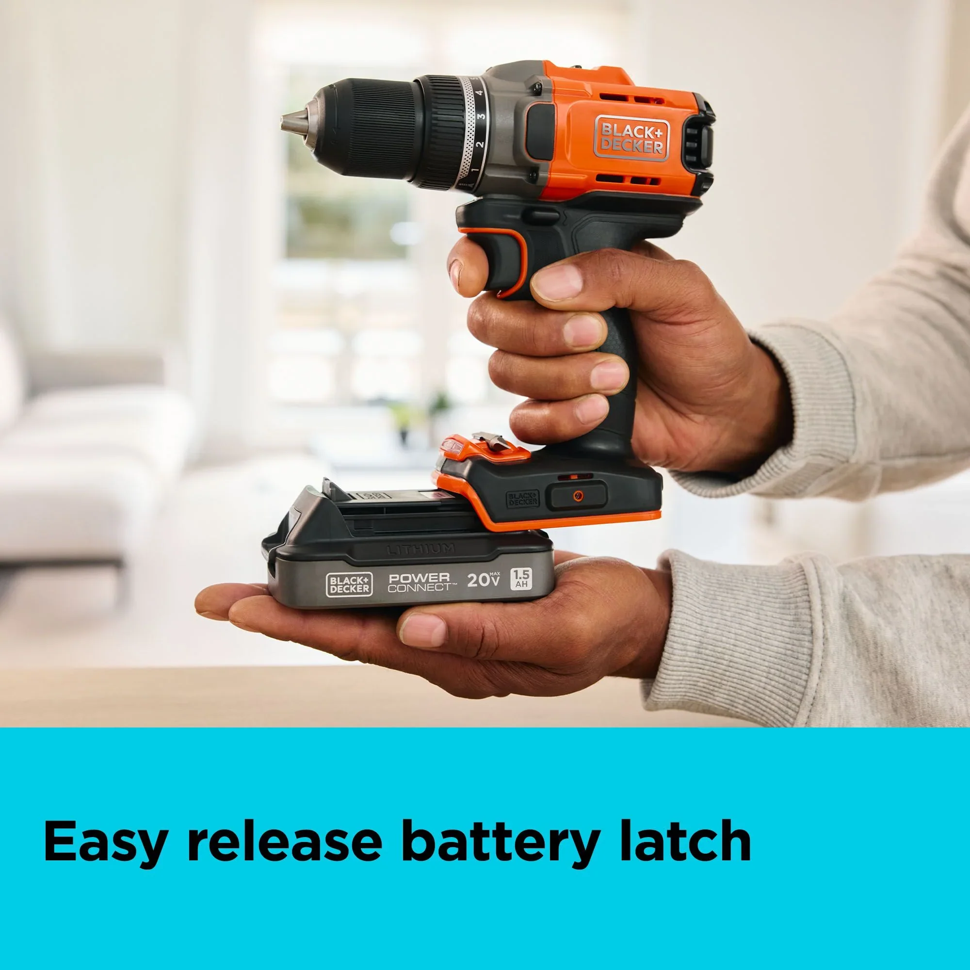 BLACK+DECKER LBD1520SCK, 20V MAX* POWERCONNECT 1.5 Ah Battery With State of Charge Indicator Light and Charger Combo - Image 7