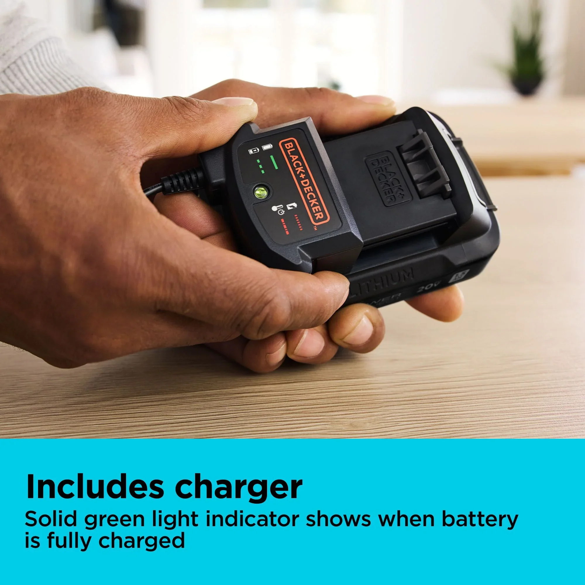 BLACK+DECKER LBD1520SCK, 20V MAX* POWERCONNECT 1.5 Ah Battery With State of Charge Indicator Light and Charger Combo - Image 8