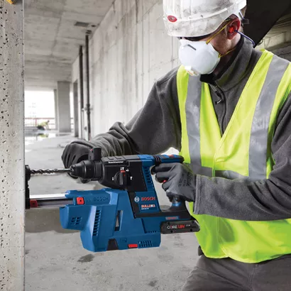 BOSCH GBH18V-26K25, 18V Brushless 1" SDS-plus® Compact Rotary Hammer w/ (2) 4.0 Ah CORE Performance Batteries - Image 7
