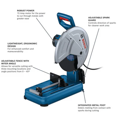 BOSCH GCO15-14, 15 Amp 14 In. Abrasive Cut Off Machine - Image 2