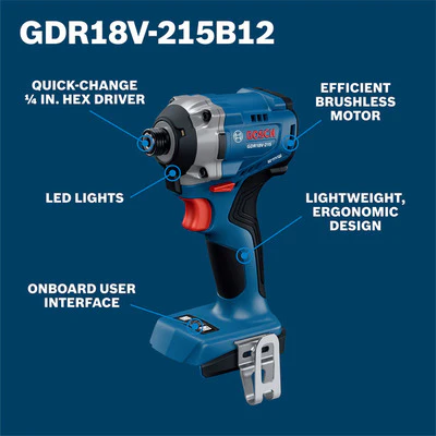 BOSCH GDR18V-215B12, 18V Impact Driver Kit - Image 2