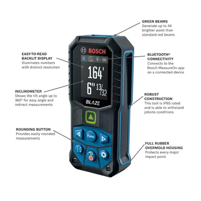 BOSCH GLM165-27CG, BLAZE™ Connected Green-Beam 165 Ft. Laser Measure - Image 2