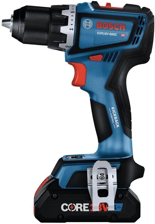 BOSCH GSR18V-800CB24, 18V Brushless Connected-Ready 1/2 In. Drill/Driver Kit with (2) CORE18V® 4 Ah Advanced Power Batteries - Image 3