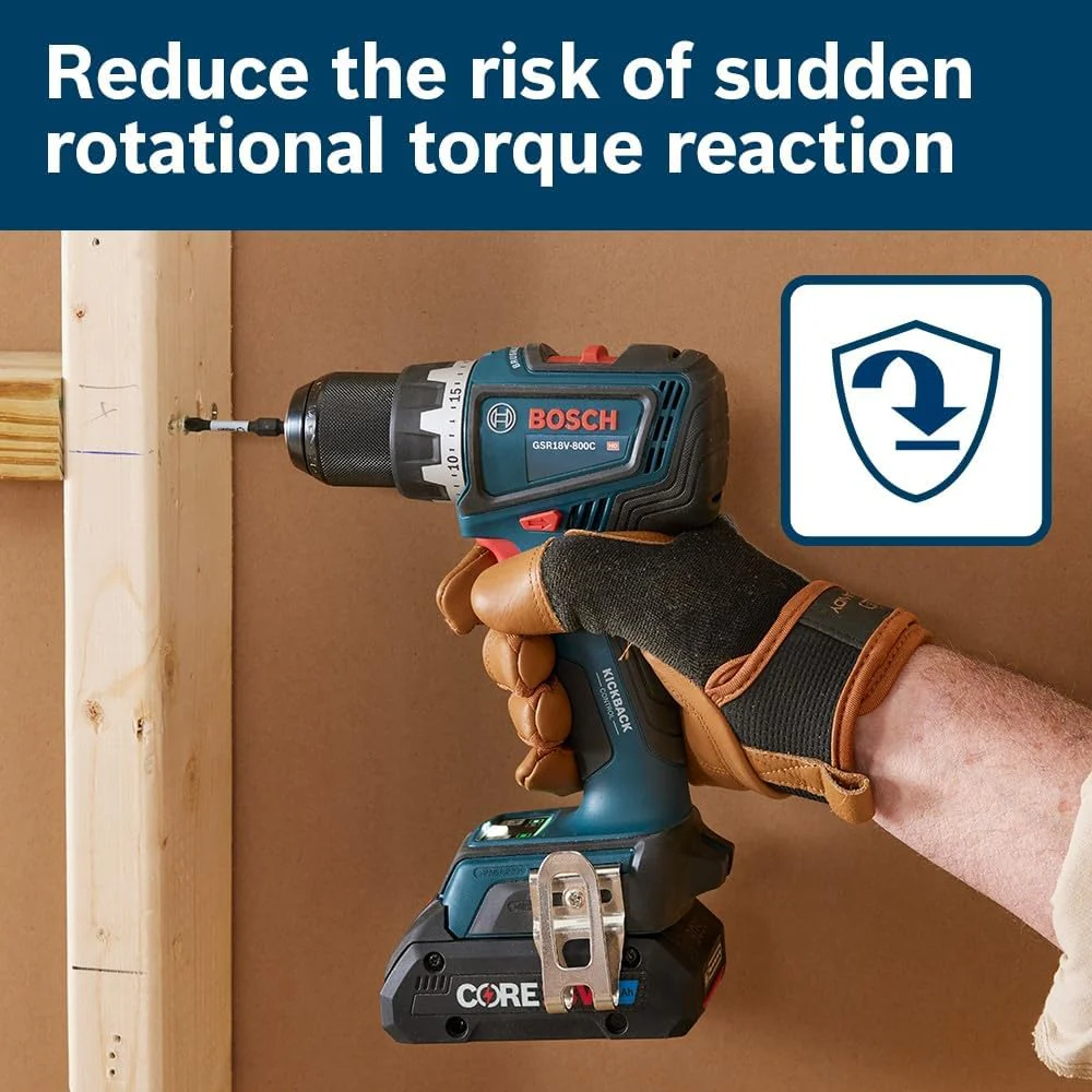 BOSCH GSR18V-800CB24, 18V Brushless Connected-Ready 1/2 In. Drill/Driver Kit with (2) CORE18V® 4 Ah Advanced Power Batteries - Image 4