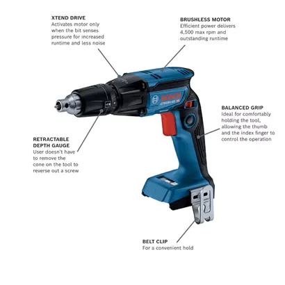 BOSCH GTB18V-45N, 18V Brushless Screwgun (Bare Tools) - Image 2