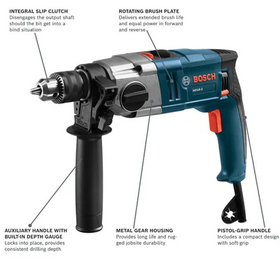 BOSCH HD18-2, 120V 1/2" 2-Speed Hammer Drill - Image 3