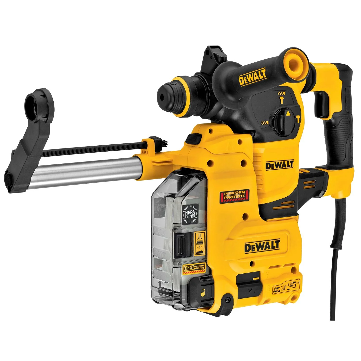 DEWALT D25333KDH, 1-1/8'' SDS Plus L Shape with SHOCKS and Dust Extractor - Image 4