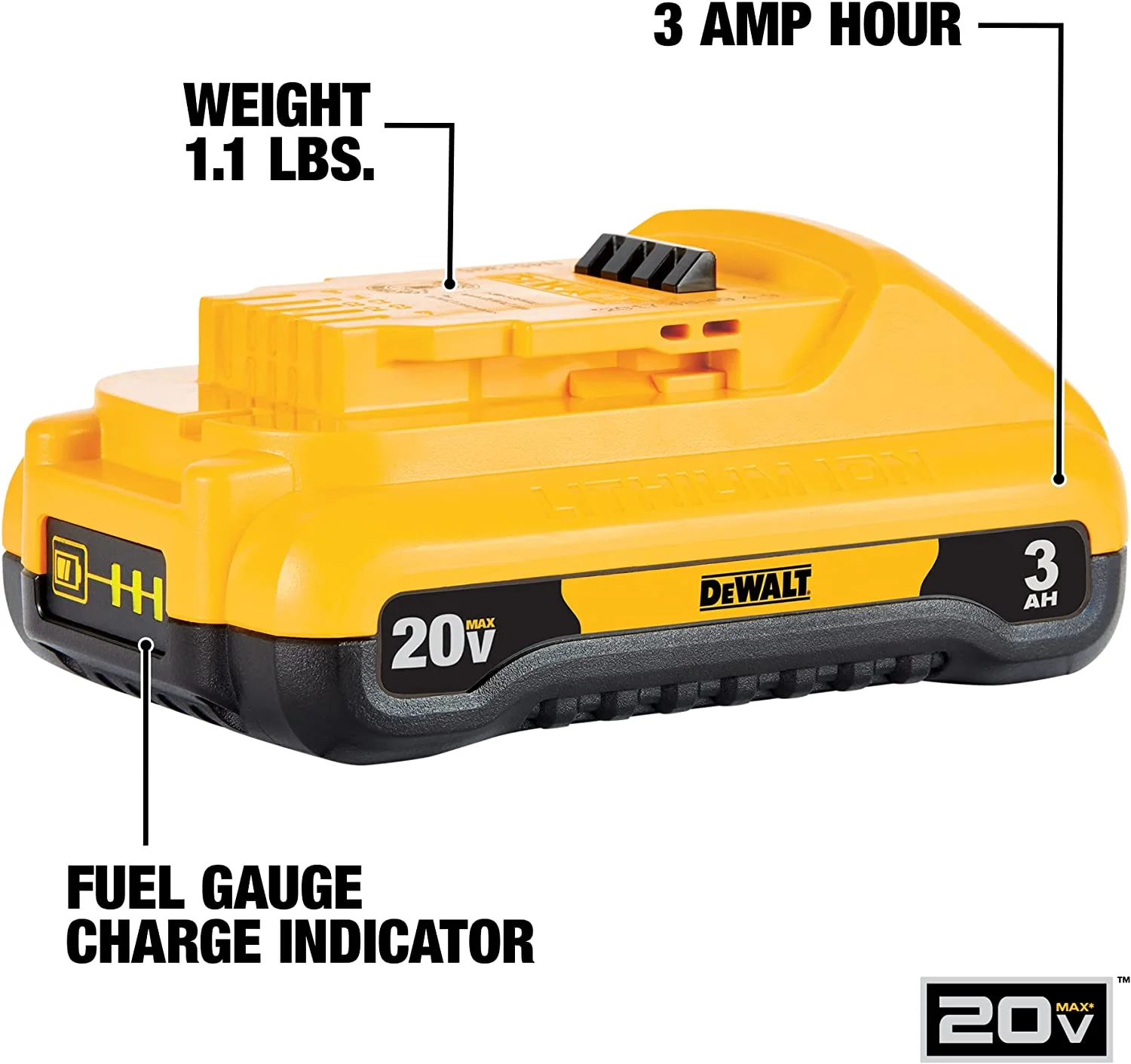 DEWALT DCB230-2, 20V MAX 3 Ah Compact Battery 2-Pack - Image 5