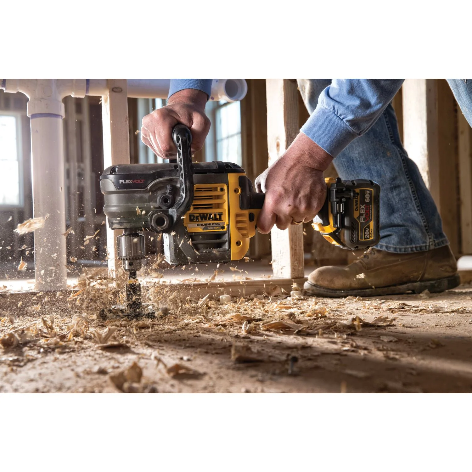 DEWALT DCD470B, 60V MAX FLEXVOLT In-Line Stud & Joist Drill w/E-Clutch System (Tool Only) - Image 3