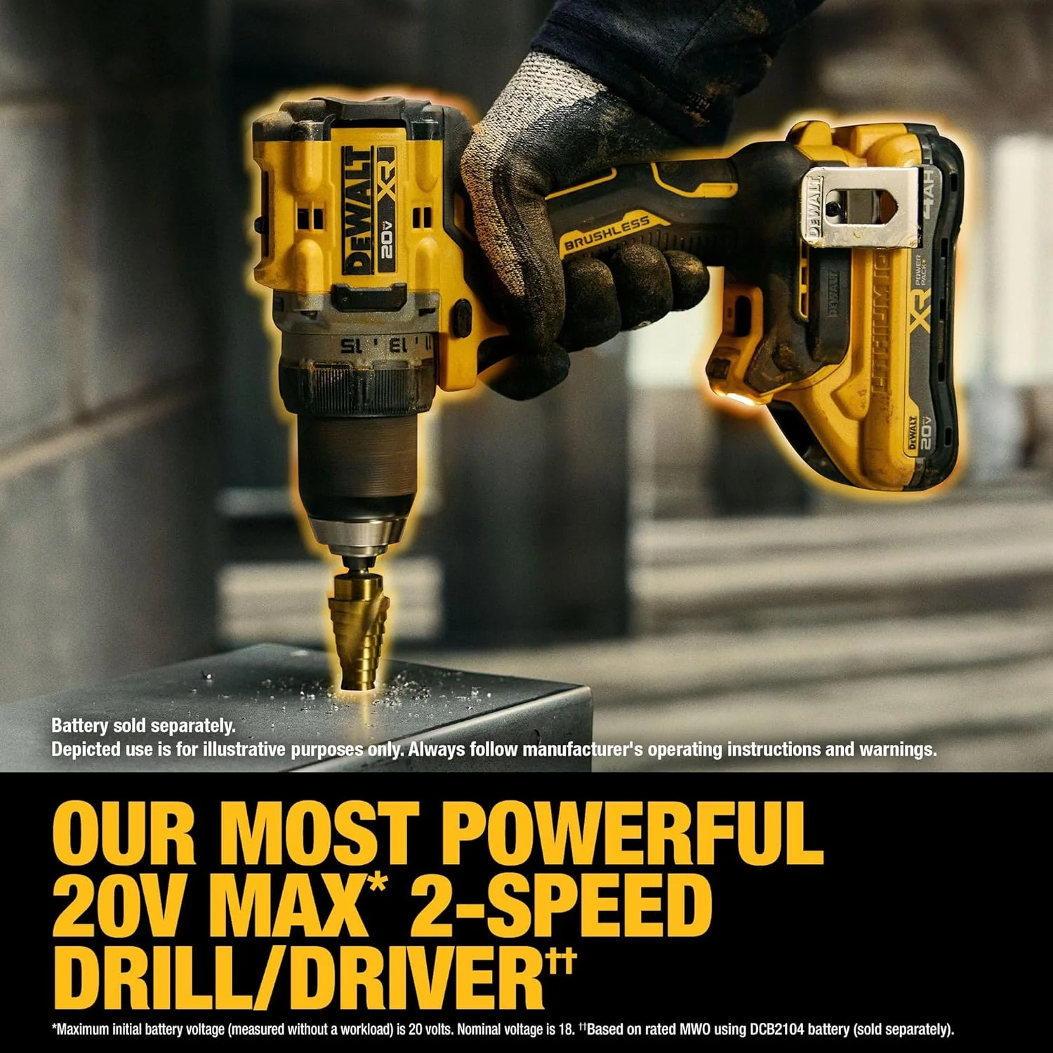 DEWALT DCD801QQ2, 20V MAX XR Brushless 1/2" Drill/Driver With Anti-Rotation Kit - Image 3