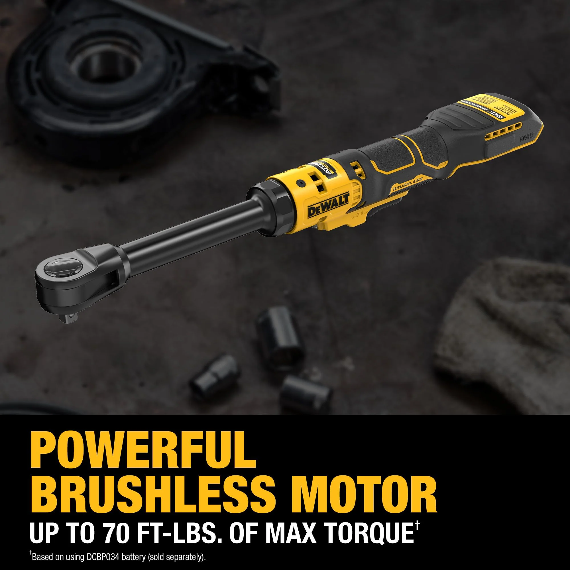 DEWALT DCF513EB, ATOMIC 20V MAX* Brushless 3/8" Extended Reach Ratchet (Tool Only) - Image 4