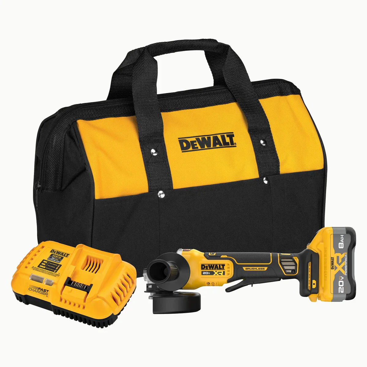 DEWALT DCG410WW1, 20V MAX* XR® BRUSHLESS CORDLESS 4-1/2 IN. - 5 IN. ANGLE GRINDER KIT WITH XR POWERPACK™
