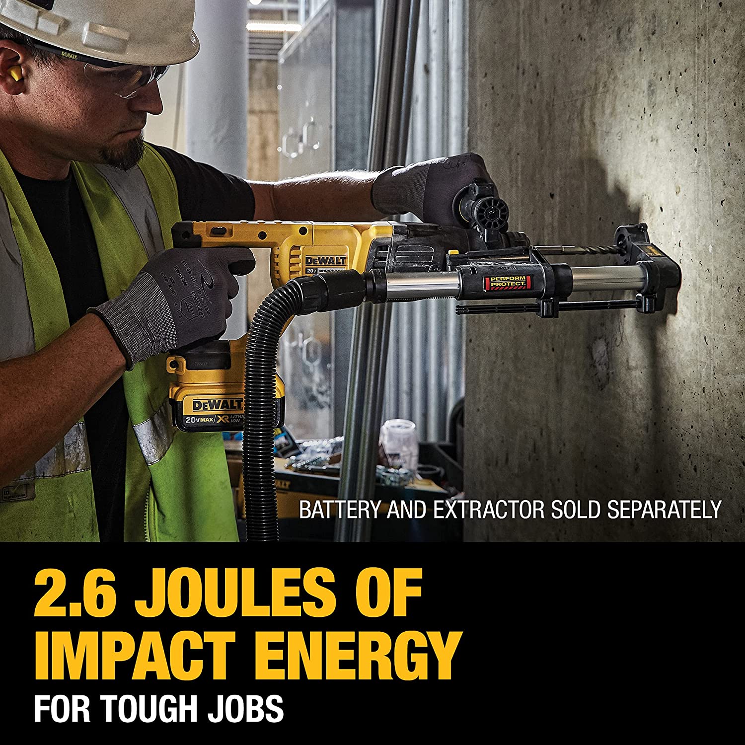 DEWALT DCH133B, 20V MAX XR Brushless 1 in. D-handle Rotary Hammer (Tool Only) - Image 3