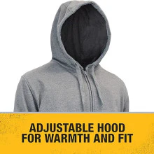 DEWALT DCHJ080 Men's Heated French Terry Cotton Hoodie Heather Gray - Image 7