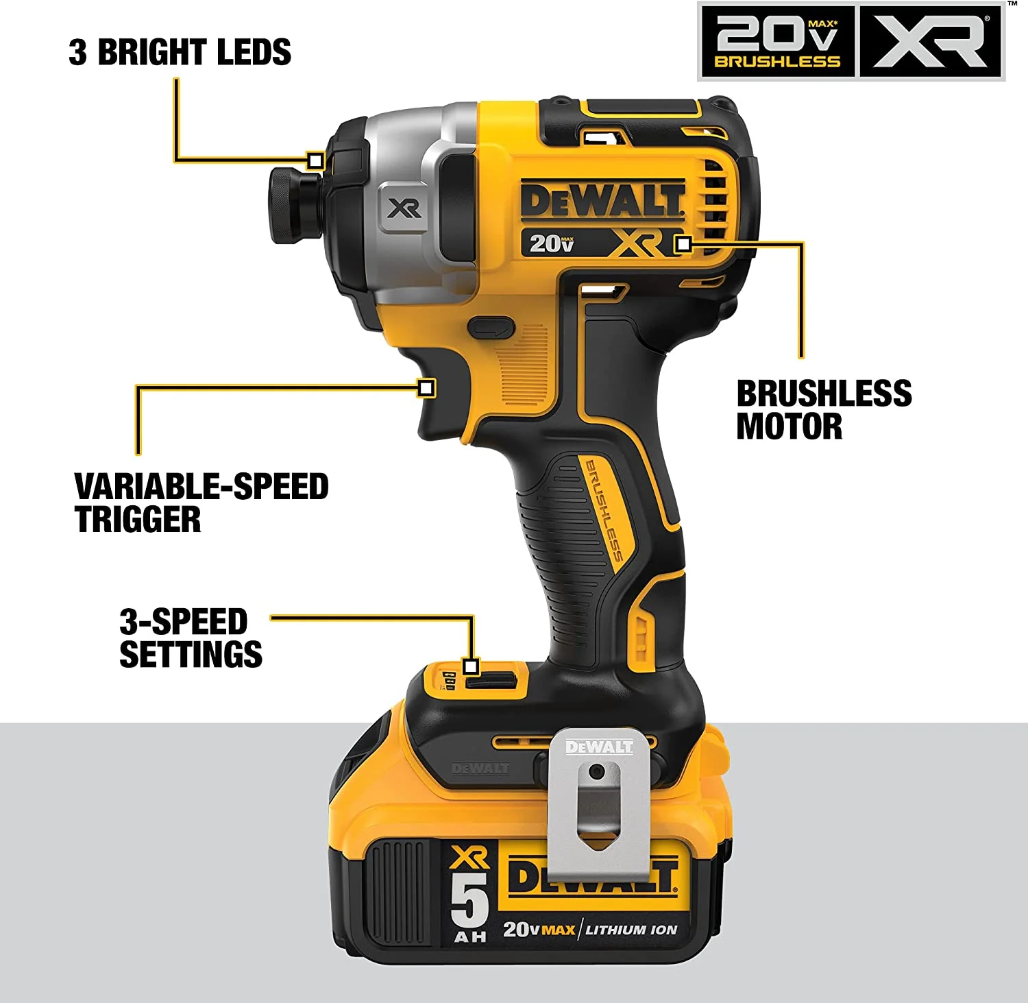 DEWALT DCK2100P2, 20V MAX FLEXVOLT ADVANTAGE 2-Tool Combo Kit (Hammerdrill/Impact, 5.0AH) - Image 5
