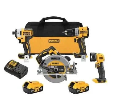 DEWALT DCK447P2, 20 Max XR 4 Tool Combo Kit (5.0AH)