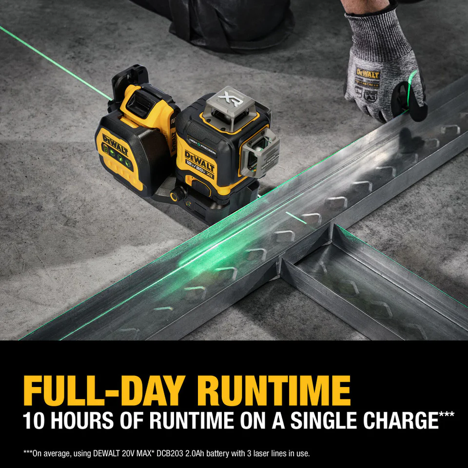 DEWALT DCLE34033D1, 20V Max XR 3 X 360° High Precision Green Laser - Image 5