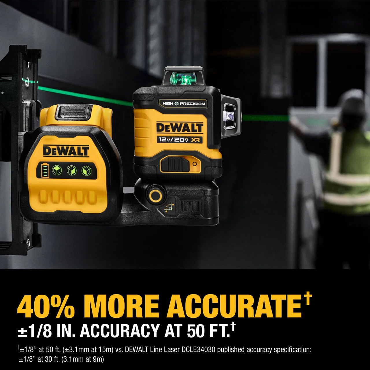 DEWALT DCLE34033D1, 20V Max XR 3 X 360° High Precision Green Laser - Image 7
