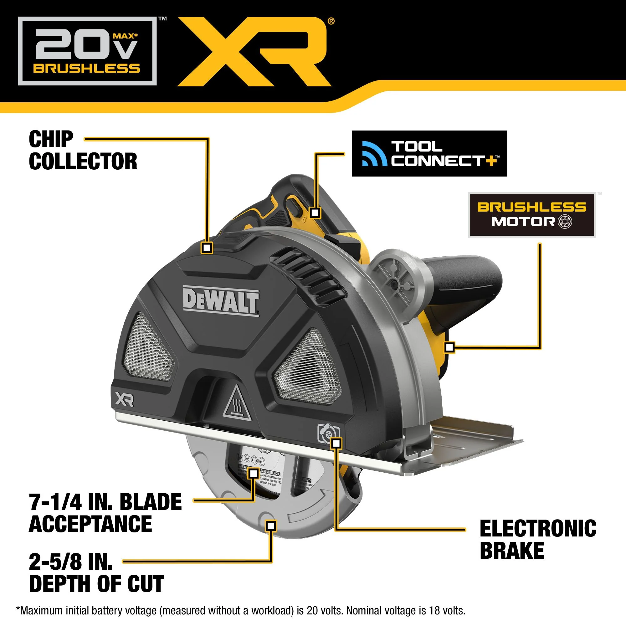 DEWALT DCS383B, 20V MAX* XR 7-1/4 in. Metal Cutting Circular Saw (Tool Only) - Image 7