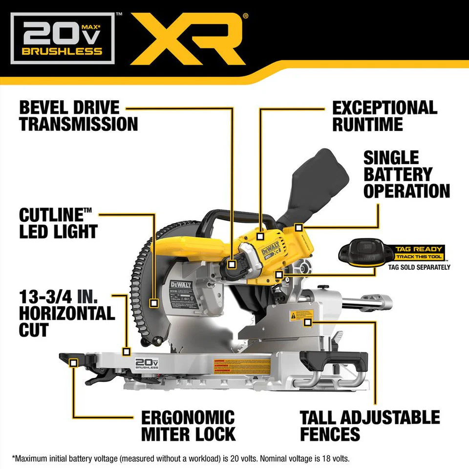 DEWALT DCS785B, 20V MAX XR 12" Double Bevel Sliding Miter Saw (Tool Only) - Image 4