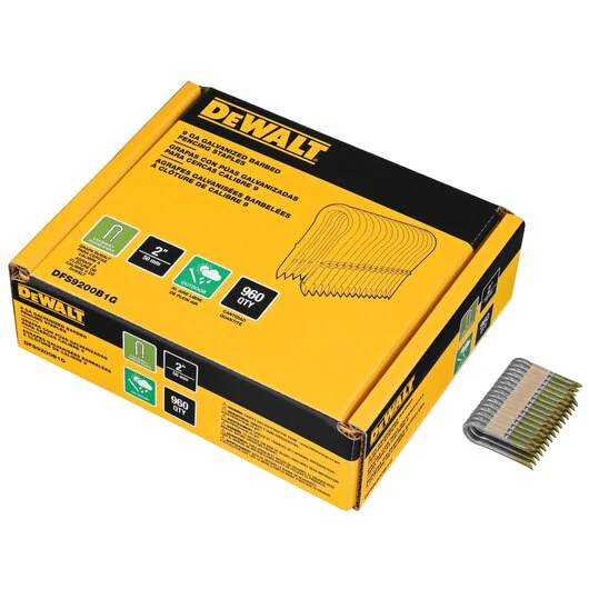 DEWALT DFS9200B1G, 9Ga Galv Barbed Staples 2'' (960/PK) - Image 3