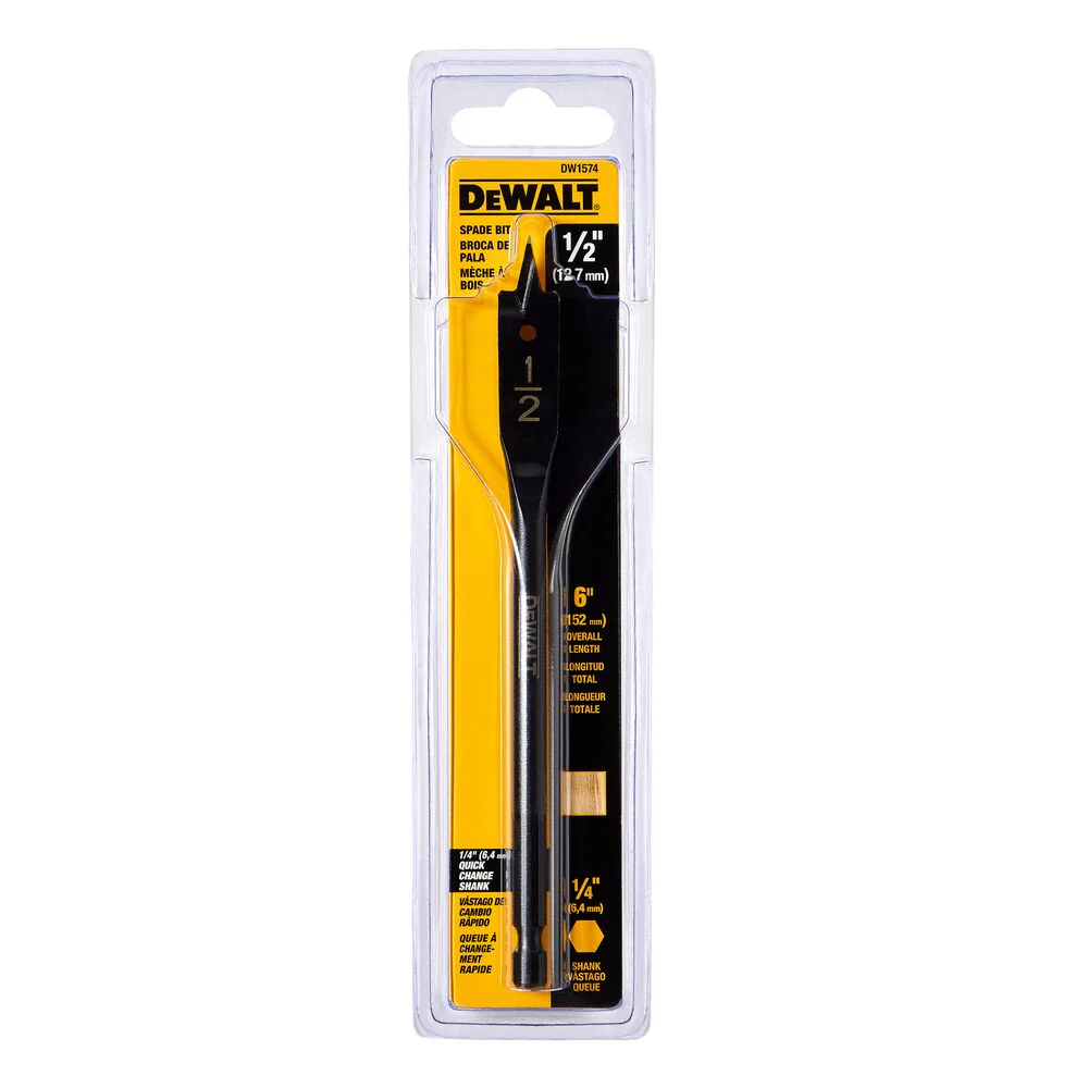DEWALT DW1574, 1/2'' x 6'' Heavy Duty Spade Bit - Image 2