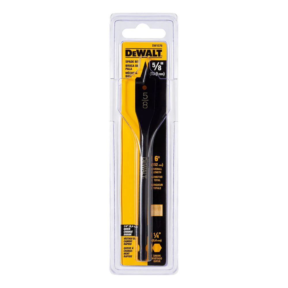 DEWALT DW1576, 5/8'' x 6'' Heavy Duty Spade Bit - Image 2