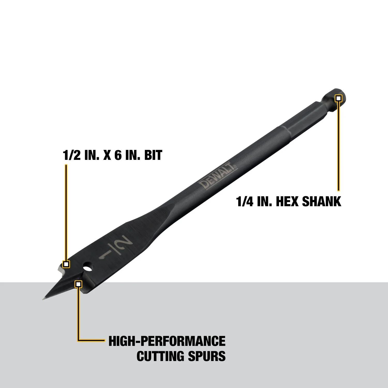 DEWALT DW1580, 7/8'' x 6'' Heavy Duty Spade Bit - Image 4