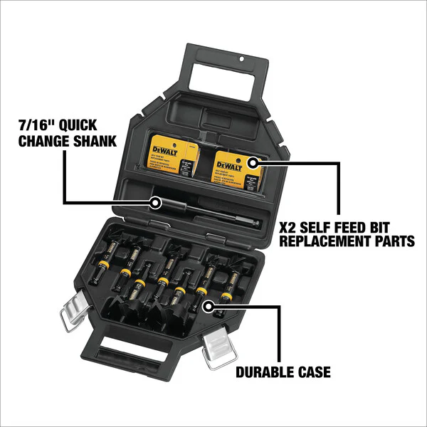 DEWALT DW1649, 8-Pc. Self-Feed Wood Drill Kit - Image 3