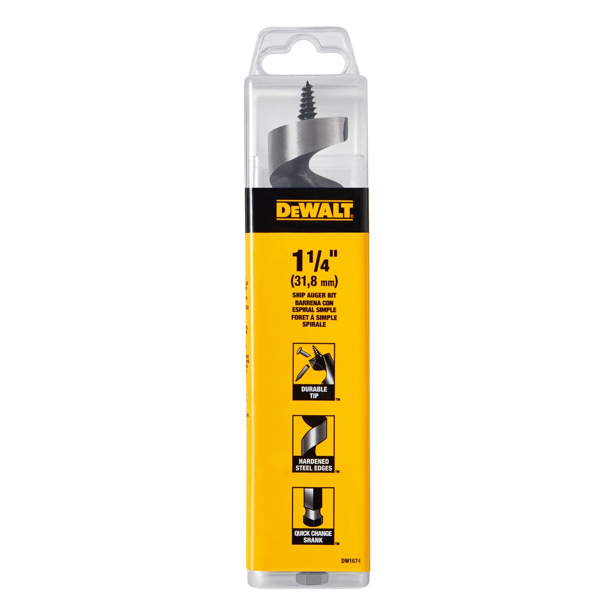 DEWALT DW1674, 1-1/4'' X 6'' Power Auger Bit - Image 4