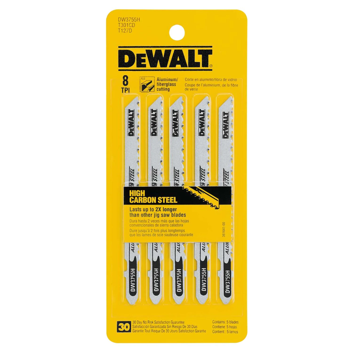 DEWALT DW3755H, 4'' 8 TPI T-Shank Aluminum/Fiberglass Wood Cutting Jig Saw Blade - Image 2
