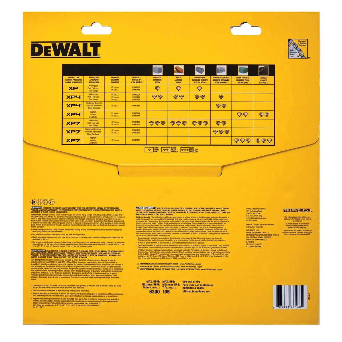 DEWALT DW4721T, 12" Segmented Rim Fast Cut Blade - Image 7