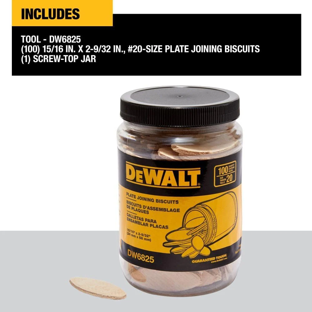 DEWALT DW6825, Tube Biscuits Size 20 (100/Jar) - Image 2