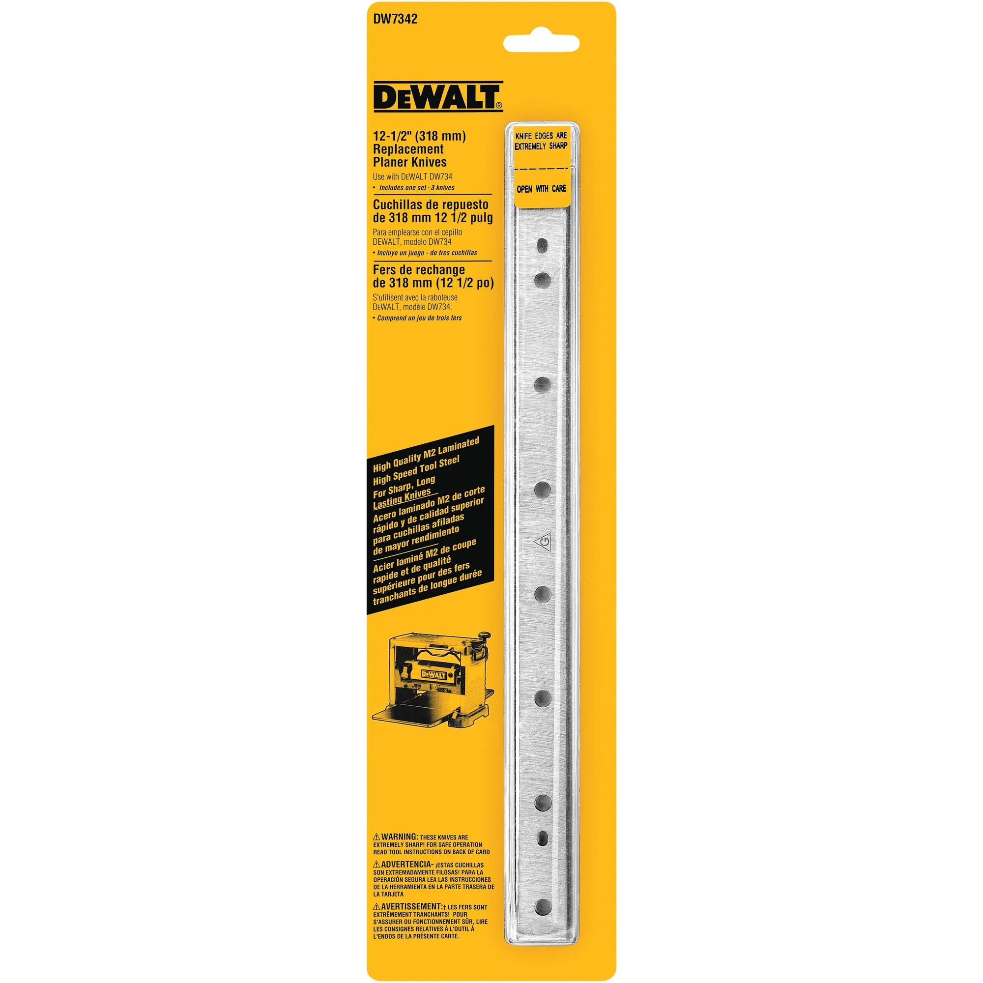 DEWALT DW7342, 12-1/2'' Disposable, Reversible Planer Knives For DW734 - Image 2