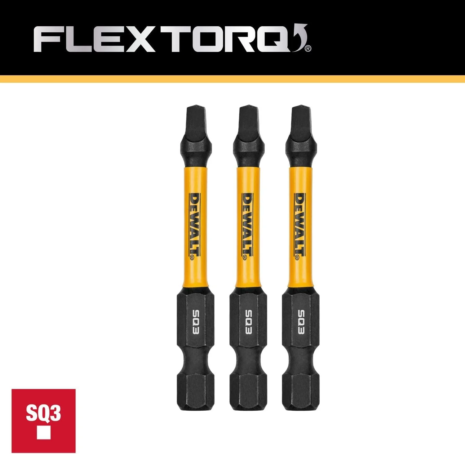 DEWALT DWAF2SQ3IR3,  2.25IN SQUARE #3 FLEXTORQ 3PK - Image 2