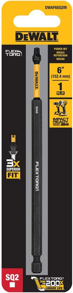 DEWALT DWAF6SQ2IR,  6IN SQUARE #2 FLEXTORQ 1PK - Image 3