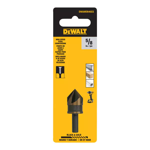 DEWALT DWAMDB40CS, Shell DW 5/8 in Black & Gold Hi-Speed Steel Countersink - Image 2