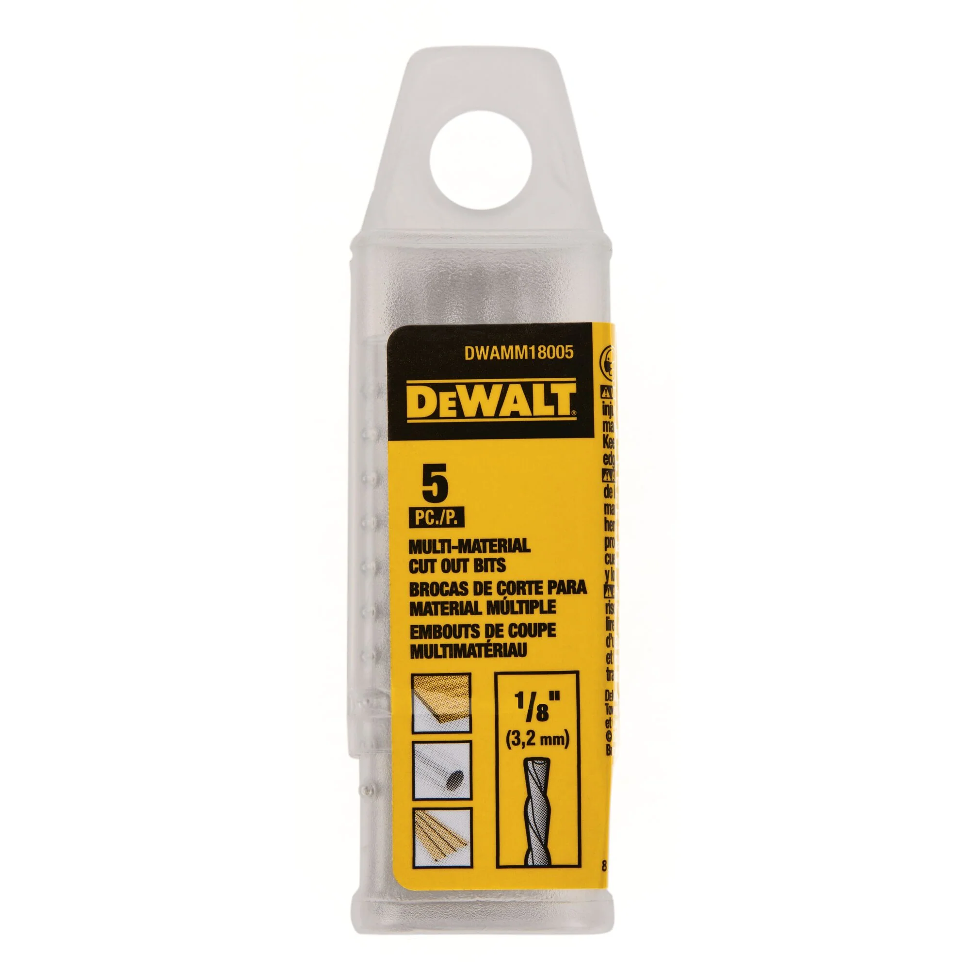 DEWALT DWAMM18005, 1/8'' Multi-Material Cut Out Bit (5/pkg) - Image 2