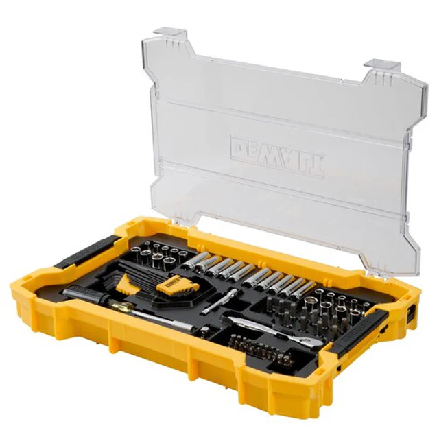 DEWALT DWMT45402, 1/4" & 3/8"DR Mechanic Tool Set With ToughSystem 2.0 Tray & Lid (131 pc) - Image 2