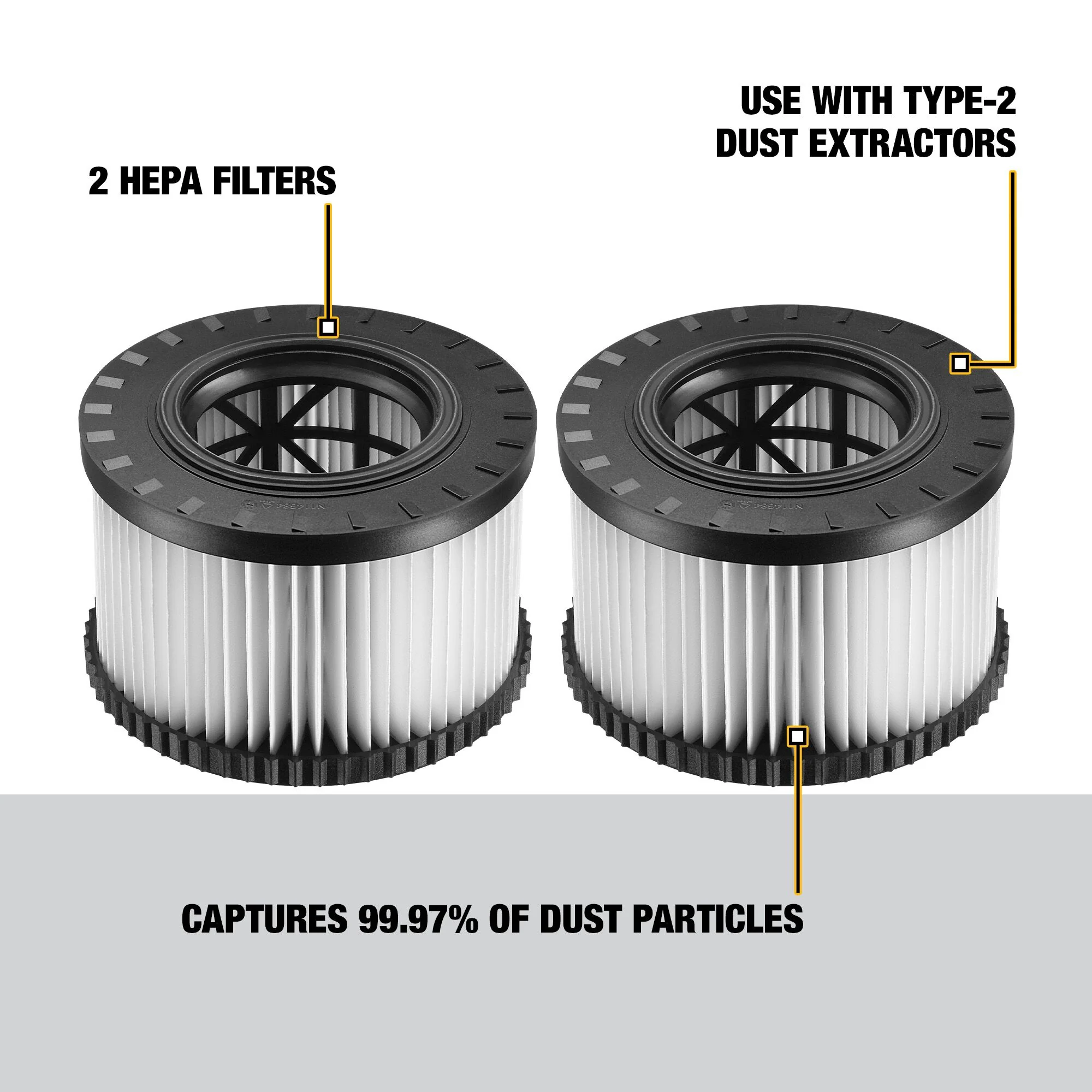 DEWALT DWV9330, Hepa Filters for DWV012 (2 Pack) - Image 4