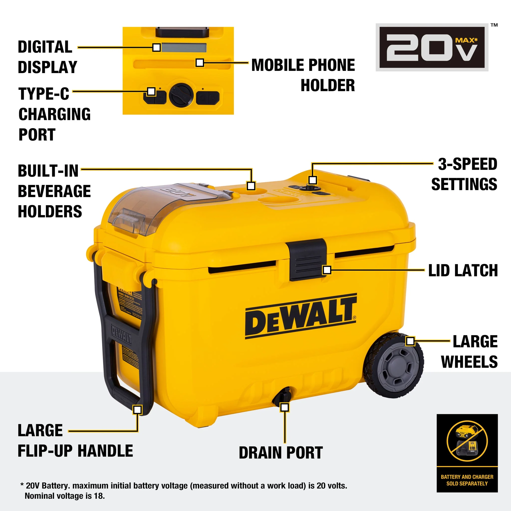 DEWALT DXACN01, DeWALT 20V Max Portable Air Cooler (Tool Only) - Image 2