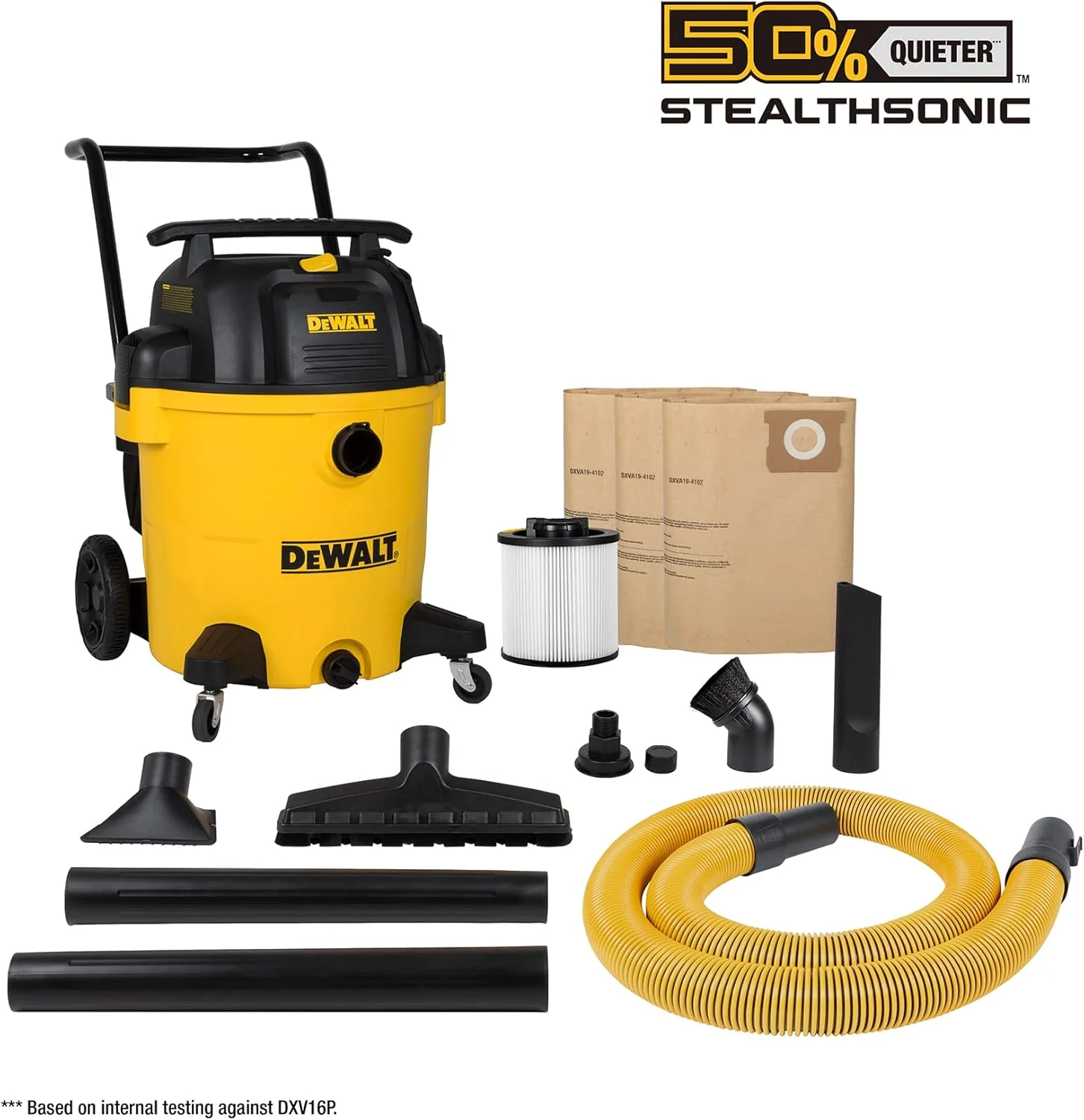 DEWALT DXV16PQTA, 16 Gallon STEALTHSONIC Ultra Quiet Poly Shop Vacuum Wet/Dry - Image 7