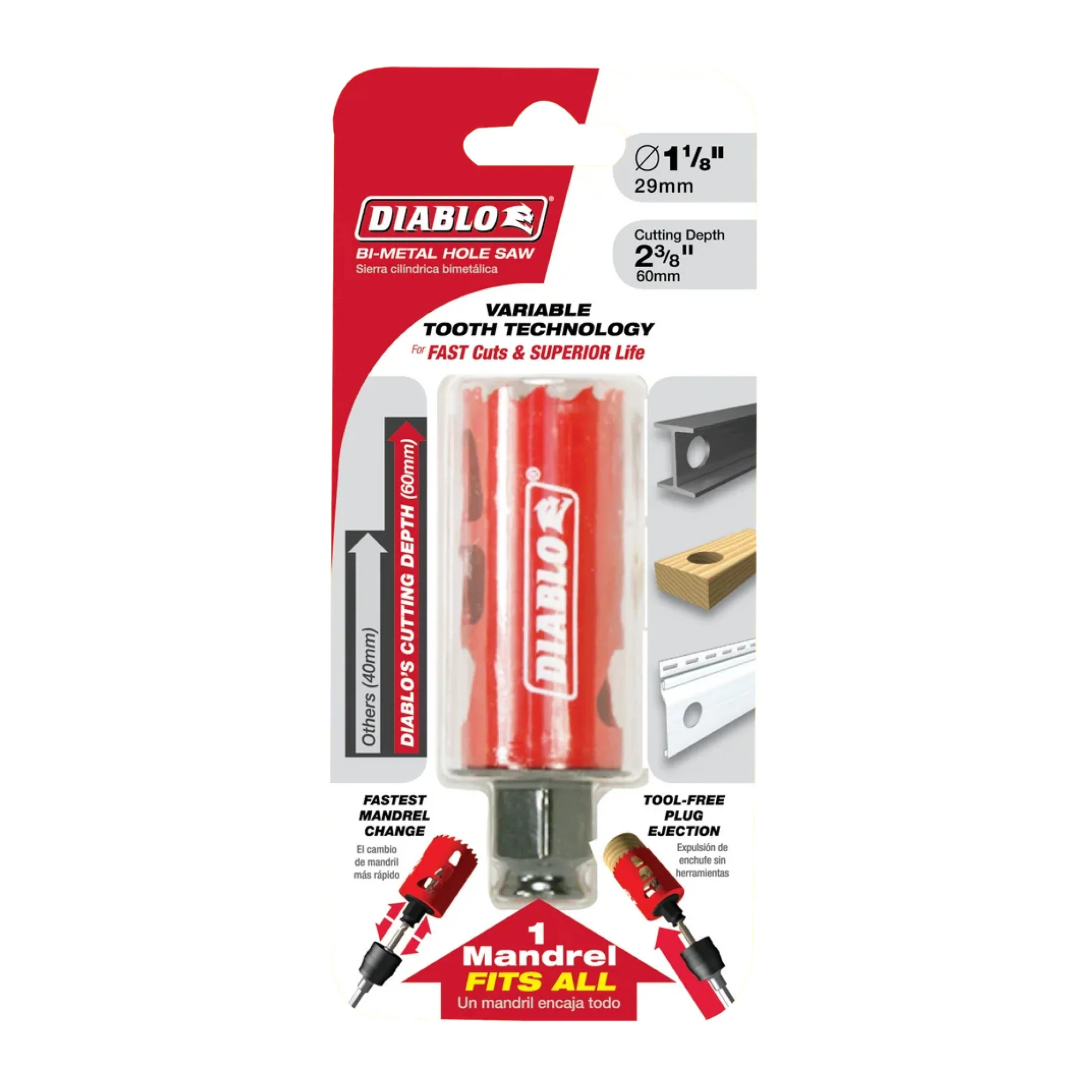 Diablo DHS1125, 1-1/8" BiM Hole Saw - Image 2