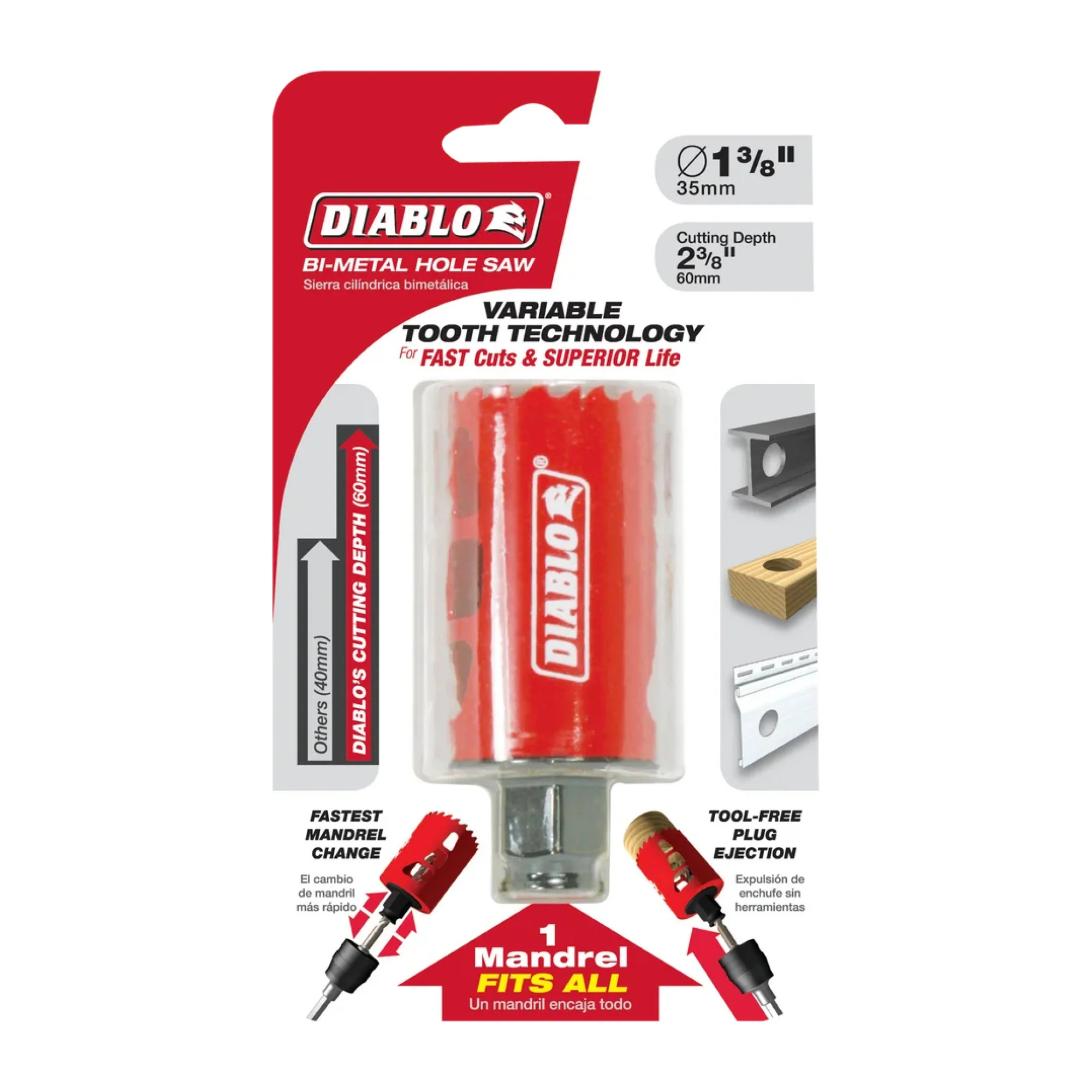 Diablo DHS1375, 1-3/8" BiM Hole Saw - Image 2