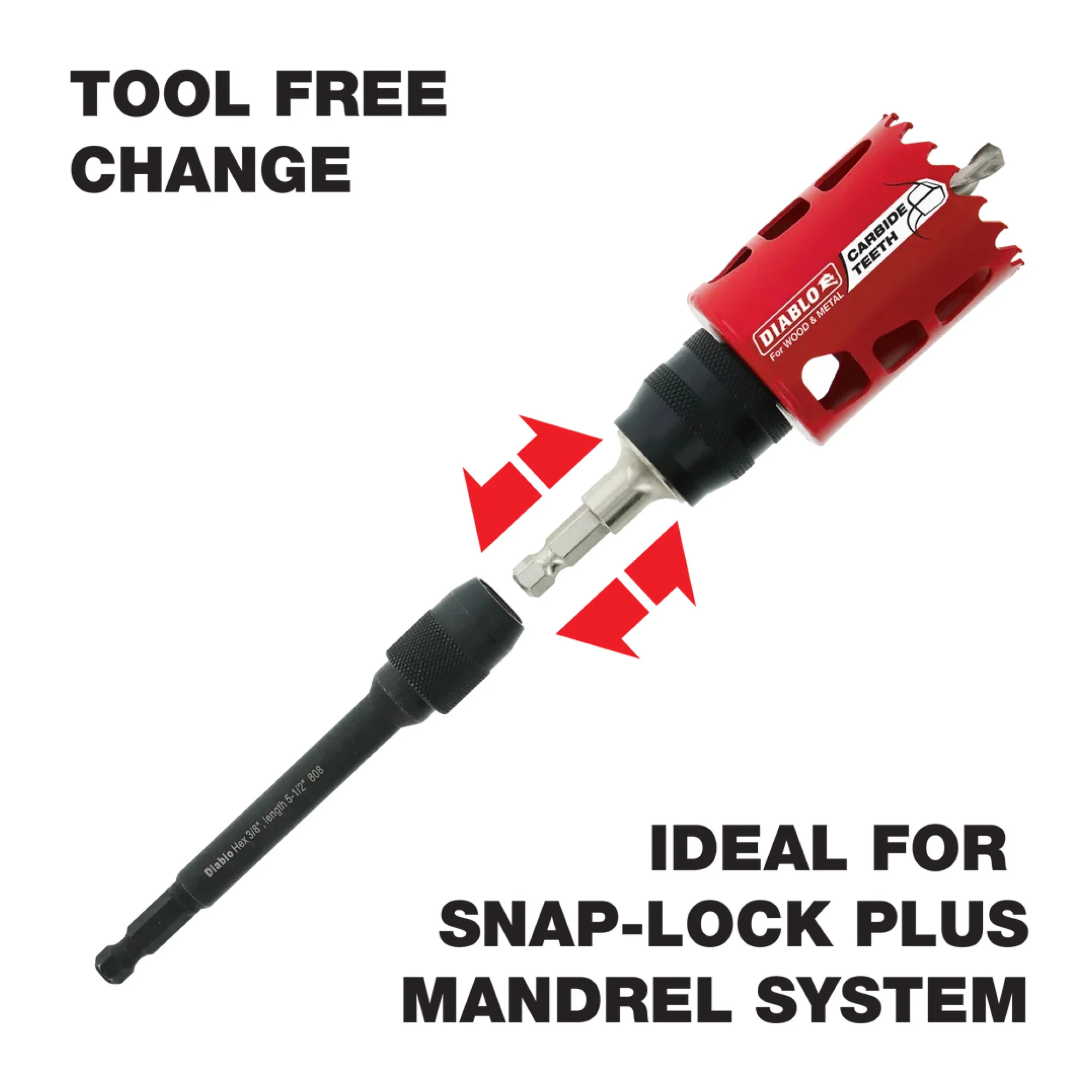 Diablo DHS500XT18, 7/16" x 18" Snap Lock Extension - Image 4
