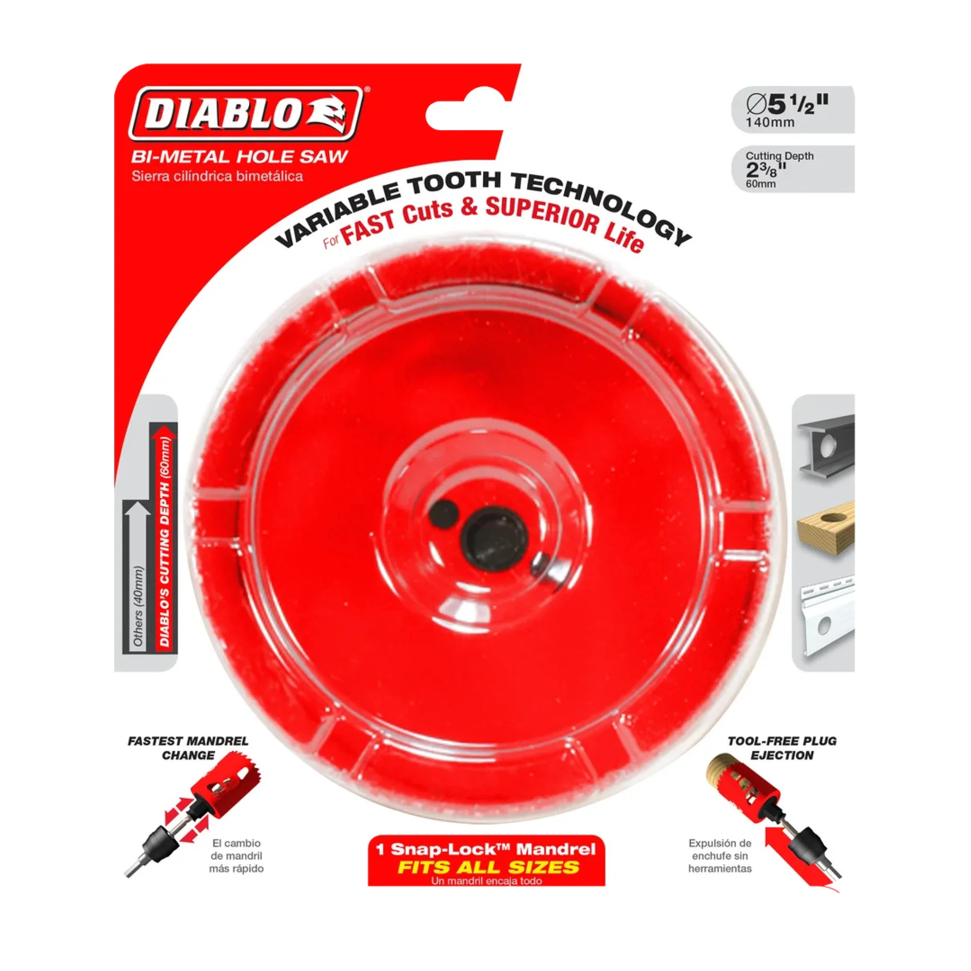 Diablo DHS5500, 5-1/2" BiM Hole Saw - Image 2