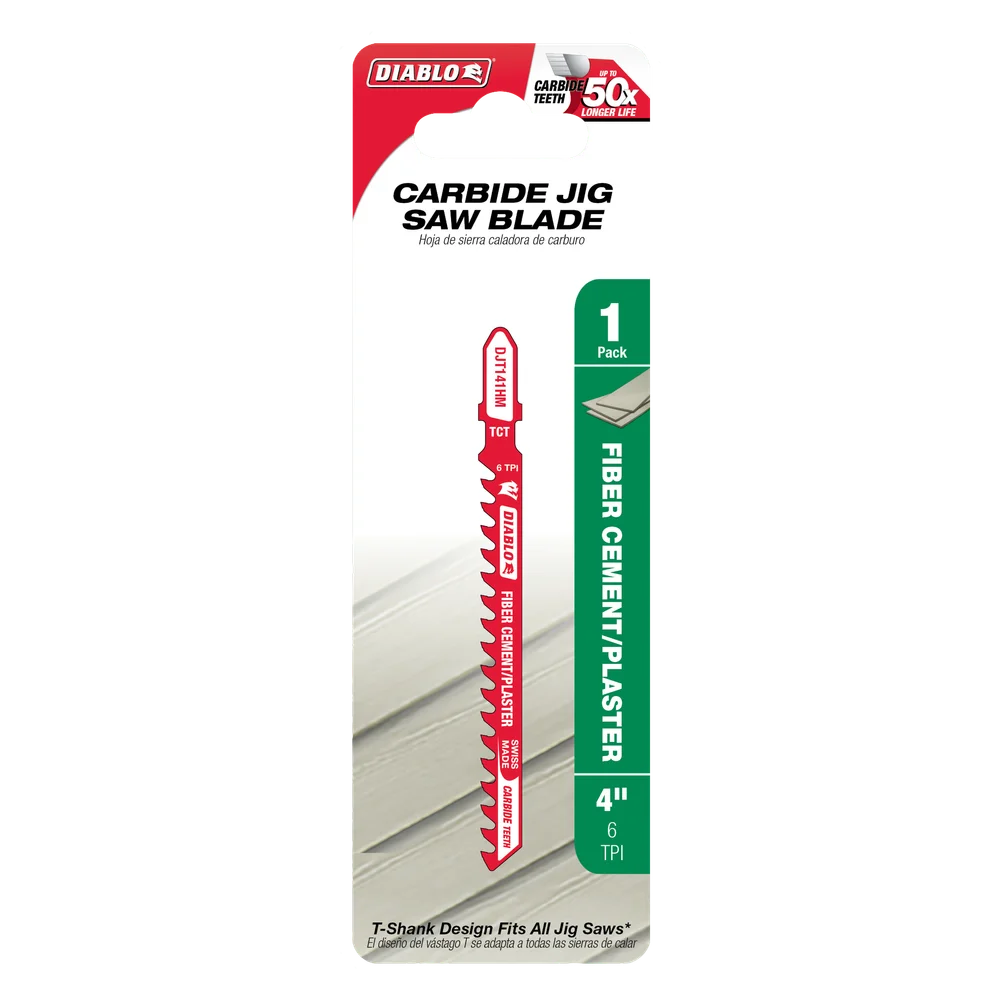 Diablo DJT141HM, 4 in. 6 TPI Carbide T-Shank Jig Saw Blade for Fiber Cement & Plaster - Image 2