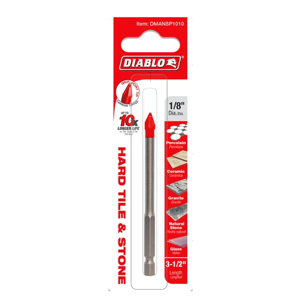 Diablo DMANSP1010, Diablo 1/8 in. Hard Tile & Stone Carbide Tipped Drill Bit - Image 2