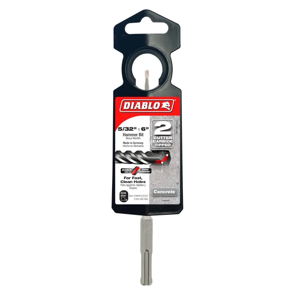Diablo DMAPL2020, SDS-Plus 2-Cutter Carbide-Tipped Hammer Drill Bit 5/32" x 4" x 6" - Image 2