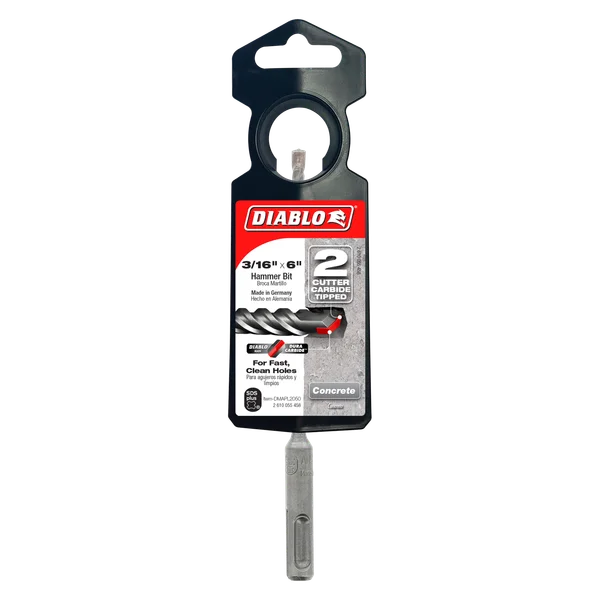 Diablo DMAPL2050, SDS-Plus 2-Cutter Carbide-Tipped Hammer Drill Bit 3/16" x 4" x 6" - Image 2
